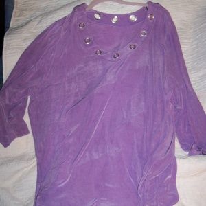 Slinky Brand Summer in Eden Tunic Violet V-Collar